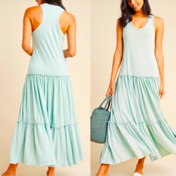 Anthropologie Sundry Mint Green Tiered Racerback Dress, Size 1 (small) - Picture 1 of 5